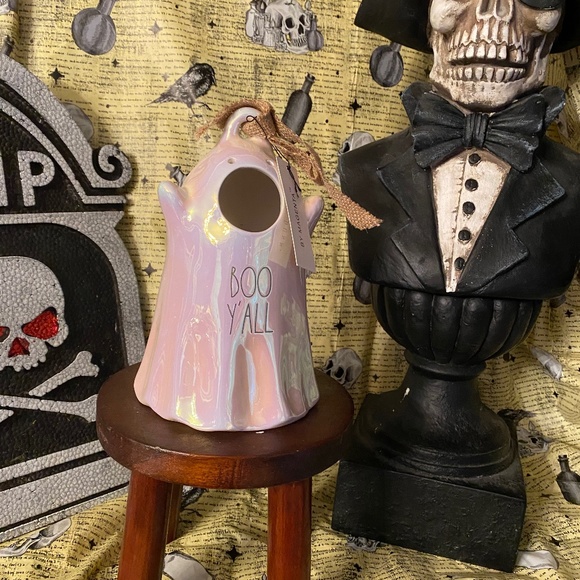 Rae Dunn Artisan Collection By Magenta 5x8 Boo Y'all Ghost Birdhouse - Picture 2 of 7